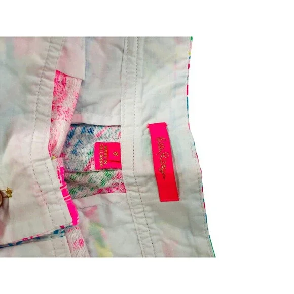 Women’s Lilly Pulitzer Shorts Pop Up Summer Remix Patch Walsh Shorts Sz 8 HTF